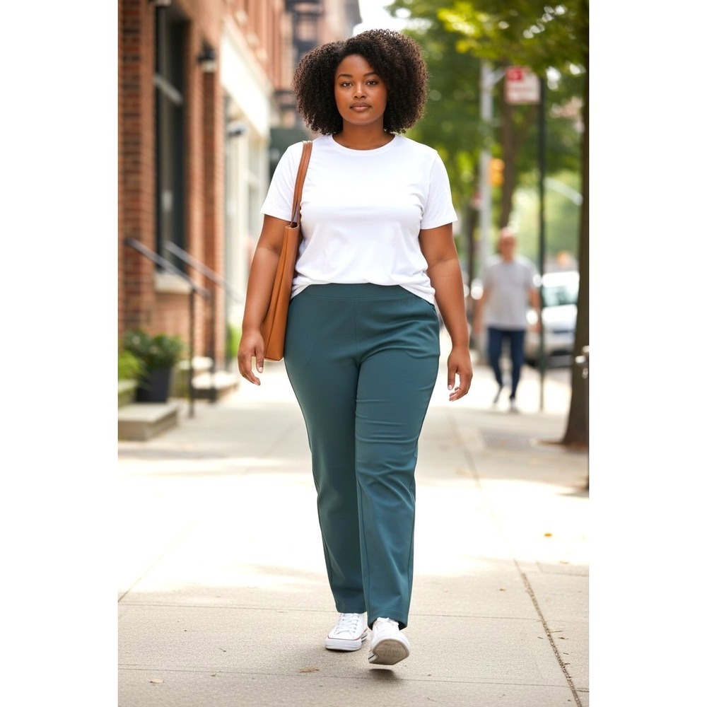 (C-94) d&Co Denim & Co Pull-On Pants Womens XL Blue Gray Stretch Pockets QVC New